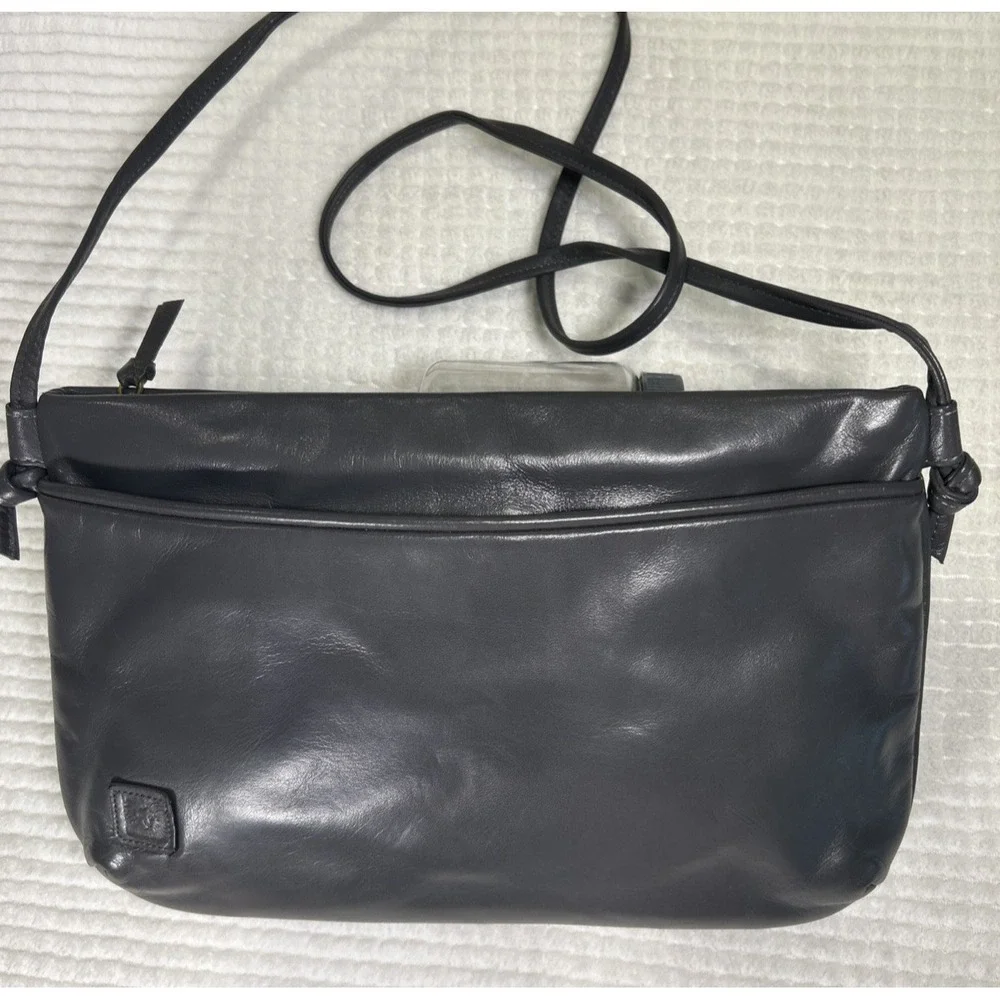 Vintage‎ Anne Klein for Calderon Gray Genuine Leather Purse Clutch Crossbody